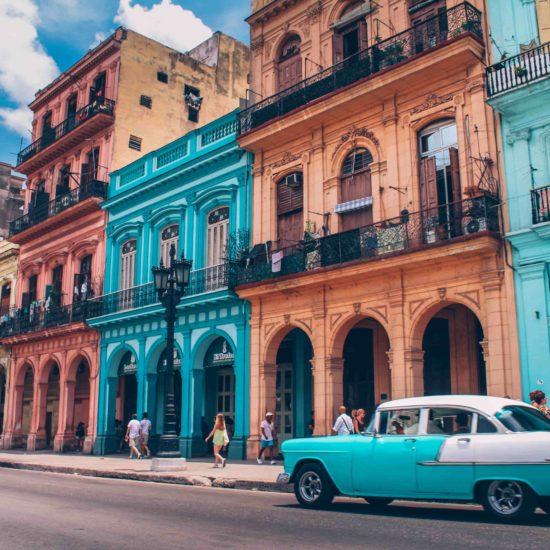 cuba architecture and car