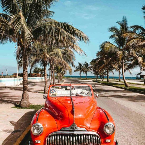 cuba car and beach